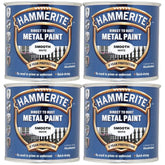 4X Hammerite Smooth White Paint 250ml Tin Paint